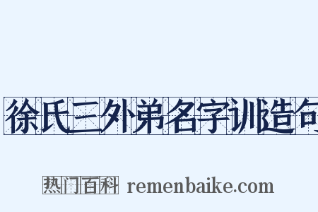 徐氏三外弟名字训造句是什么意思的图片
